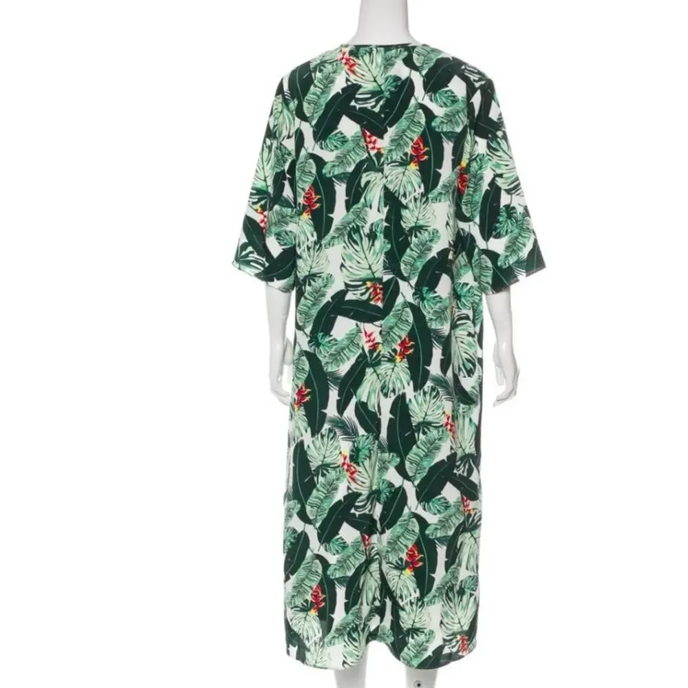 Rachel Zoe 2018 Palm Leaf Print Cover Up‎ Duster One Size NWOT
